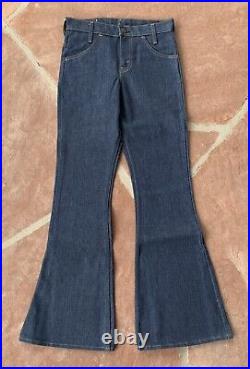 Vintage 70's Levi's 784 Bell Bottom Jeans Women's 28x34 Raw Blue Denim USA
