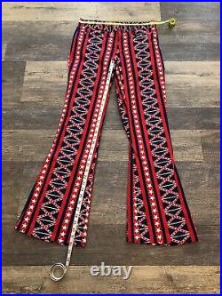 Vintage 70's Red White Blue USA Stars And Stripes Bell Bottoms