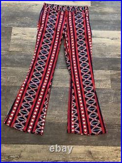 Vintage 70's Red White Blue USA Stars And Stripes Bell Bottoms