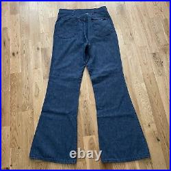 Vintage 70's Studded Embellished Bell Bottoms Denim Flare Jeans Women's 28x31