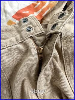 Vintage 70s 60s Levi's 676 White Tab Bellbottom Flare Bush Beige Pants Big E 32