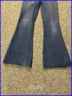 Vintage 70s 80s Levi's 684 Orange Tab Bellbottom Flare Dark Denim Jeans 26x32