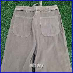 Vintage 70s Bell-Bottoms Flared Corduroy Pants Teens 7 (24x29) Funky Brown USA