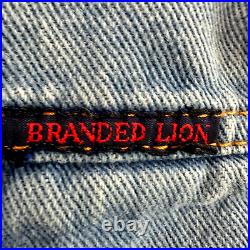 Vintage 70s Branded Lion Flare Jeans Womens 30 Bell Bottom Exposed Pockets