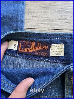 Vintage 70s LandLubber Bell Bottom Jeans Patchwork / Yoke Wide Leg Size Xs