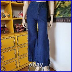 Vintage 70s Landlubber High Waist Denim Hippie Jeans Bell Bottoms Flared XS/S