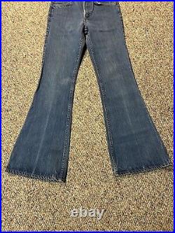 Vintage 70s Levi's Orange Tab 684 Denim Bell Bottom Jeans 28x32 Hippie Style