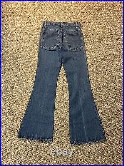 Vintage 70s Levi's Orange Tab 684 Denim Bell Bottom Jeans 28x32 Hippie Style
