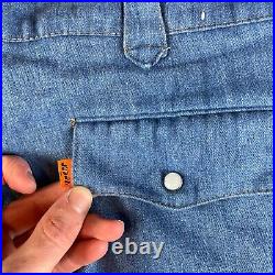 Vintage 70s Levis Jeans Mens 36x36 Bell Bottom Flare Denim Orange Tab Pearl Snap