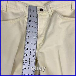 Vintage 70s Levis White Tab Yellow Denim Flare Bell Bottom Jeans 28x32