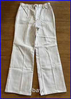 Vintage 70s Levis for Me White Tab Denim Jeans Flare Wide Bell Bottom 31x33 NWT