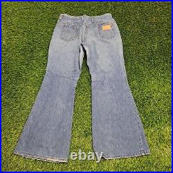 Vintage 70s Maverick Bell-Bottoms Jeans Women 12/13 32x30 Faded All-Over Classic