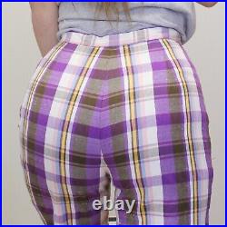 Vintage 70s Purple Plaid Bell Bottoms by Jones New York High Waisted Pants