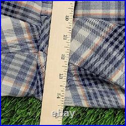 Vintage 70s Rappers Bell-Bottoms Flared Pants 30x30 Disco Gingham-check Blue USA