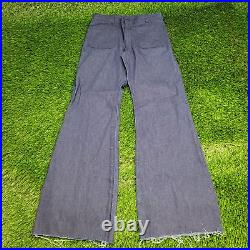 Vintage 70s Seafarer Bell-Bottoms Flared Denim Pants 30x34 (34) USA Dark Indigo