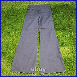 Vintage 70s Seafarer Bell-Bottoms Flared Denim Pants 30x34 (34) USA Dark Indigo
