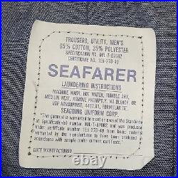 Vintage 70s Seafarer Bell-Bottoms Pants 30x31 Dark Indigo TALON Front-Pockets