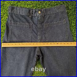 Vintage 70s Seafarer Sailors Bell-Bottoms Flared Pants 33x34 (36x34) Blue TALON