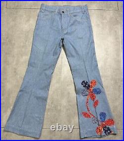 Vintage 70s levis bell bottom jeans 693 big E orange tab flared made in usa RARE