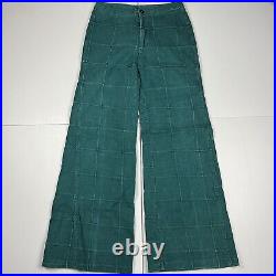 Vintage 80s Patchwork Flare Bell Bottom Pants Green 13 Measure 30x32