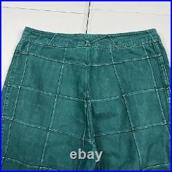 Vintage 80s Patchwork Flare Bell Bottom Pants Green 13 Measure 30x32