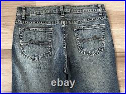 Vintage 90s Y2K Allen B. By Allen Schwartz Beaded Bell Bottom Jeans Size 30