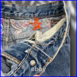 Vintage Custom 70s Levis Orange Tab Hippie Jeans USA 24x28 Bell Bottoms Flared