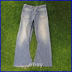 Vintage Dubble-Ware Bell-Bottoms Flared Jeans 32x29 Faded Medium Stonewash TALON