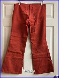 Vintage Embroidered LOVE 70s Low Rise Trousers bell bottoms Bellbottom Pants