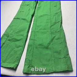 Vintage Green Wide Leg Patchwork Bell Bottom Jeans Window Pane Size 13
