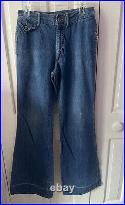 Vintage Jeans 1970s Snapfinger Bell Bottom Flares 100% Cotton Unisex 36 Inseam