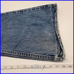 Vintage Levi's 1970's Women's Size 27X28 Bell Bottom Flare Jeans Blue Distress