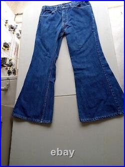 Vintage Levi's 575 Big Bell Bottom Jeans Orange Tab 34x 30 Actual 32x29 70s 80s