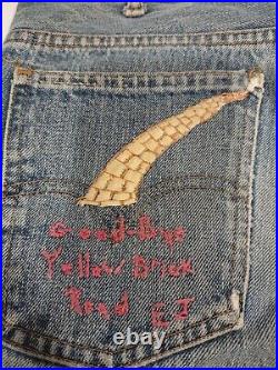 Vintage Levi's Jeans Unique Bell Bottom Rock & Roll Embroidery Levis Orange Tag