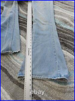 Vintage Levi's Orange Tab Bell Bottom Jeans Womens 6 27 X 30 Light Wash Blue 70s