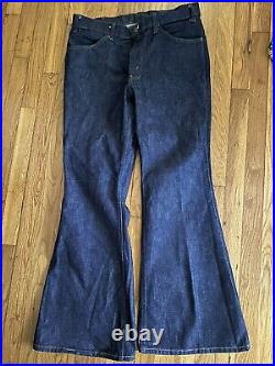 Vintage Levis 684 0217 Orange Tab Big Bell Bottom Super Flare Jeans 36X31.5