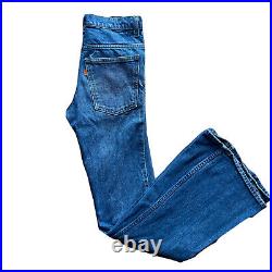 Vintage Levis 684 Bell Bottom Jeans 28x34 Blue For Women 80s Flares Made In USA