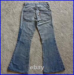 Vintage Levis 684 Bellbottom Flared Orange Tab Talon 42 Jeans Actual 29W x 30L