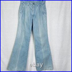 Vintage Levis Jeans Flare Bell Bottom 70s Light Wash Rare 30x33