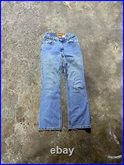 Vintage Levis SilverTab 70s Women Jeans Size XS Bell Bottom Flare Blue