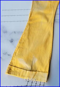 Vintage Maverick Bell Bottom Jeans Size 10 USA 70s Yellow Flare Sun Faded Hippie
