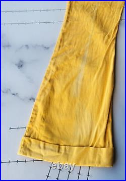 Vintage Maverick Bell Bottom Jeans Size 10 USA 70s Yellow Flare Sun Faded Hippie