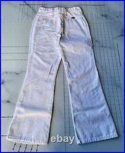 Vintage Maverick Bell Bottom Jeans Womens Size 12 USA White Wrangler Flare 70s