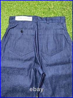 Vintage Navy Utility Women Jeans Size 28x34 Blue Denim Deadstock NWT Bell Bottom