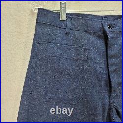 Vintage Navy Utility Women Jeans Size 32 Blue Denim Deadstock 80 NEW Bell Bottom