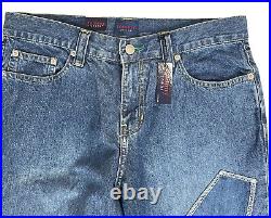 Vintage Tommy Hilfiger Y2K 90s Bell Bottom Denim Jeans 9 Embroidered NEW RARE