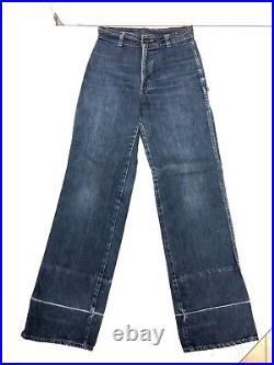 Vtg 60 70's Levis CARPENTER Blue Jeans Hippie BOHO Denim Bell Bottom Pants 26/32