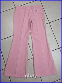 Vtg 60s 70s Wrangler Women's Bell Bottom Flare Jeans Juniors 13 Pink 32x31 USA