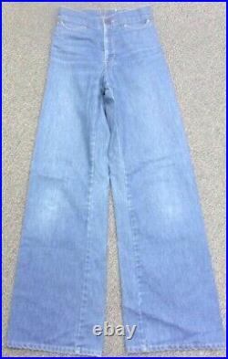 Vtg 70's LEVIS 24x30 Buckle Back Denim Jeans Womens Girls Bell Bottoms Flares