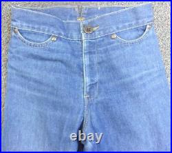 Vtg 70's LEVIS 24x30 Buckle Back Denim Jeans Womens Girls Bell Bottoms Flares